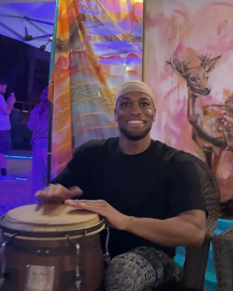 Nate, beaming at the conga