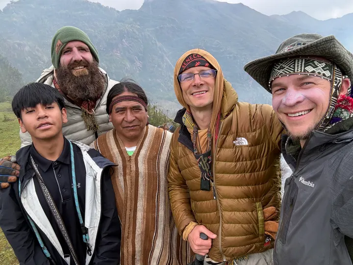 With a Quechua elder in the Andes